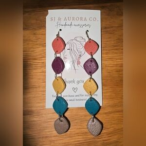 Colorful Geometric Dangle Earrings